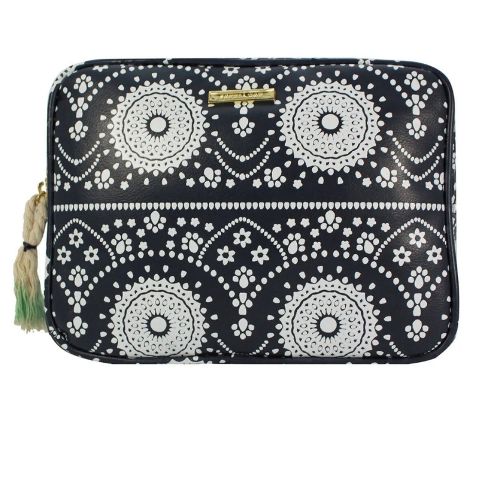 Sophia Joy Blue Paisley Double Sided Zip Top Travel Makeup Accessory Case NWT - Picture 2 of 11